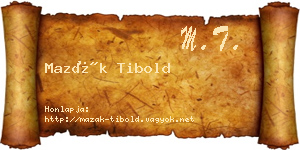 Mazák Tibold névjegykártya